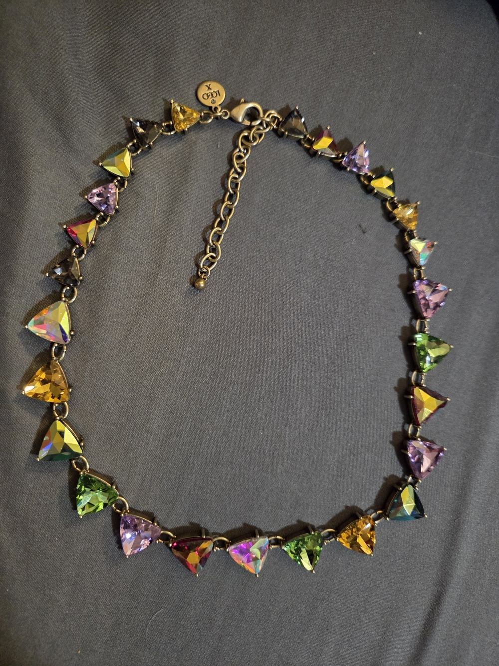 Logo Links Simulated Gemstone Statement Necklace - Picture 2 of 4